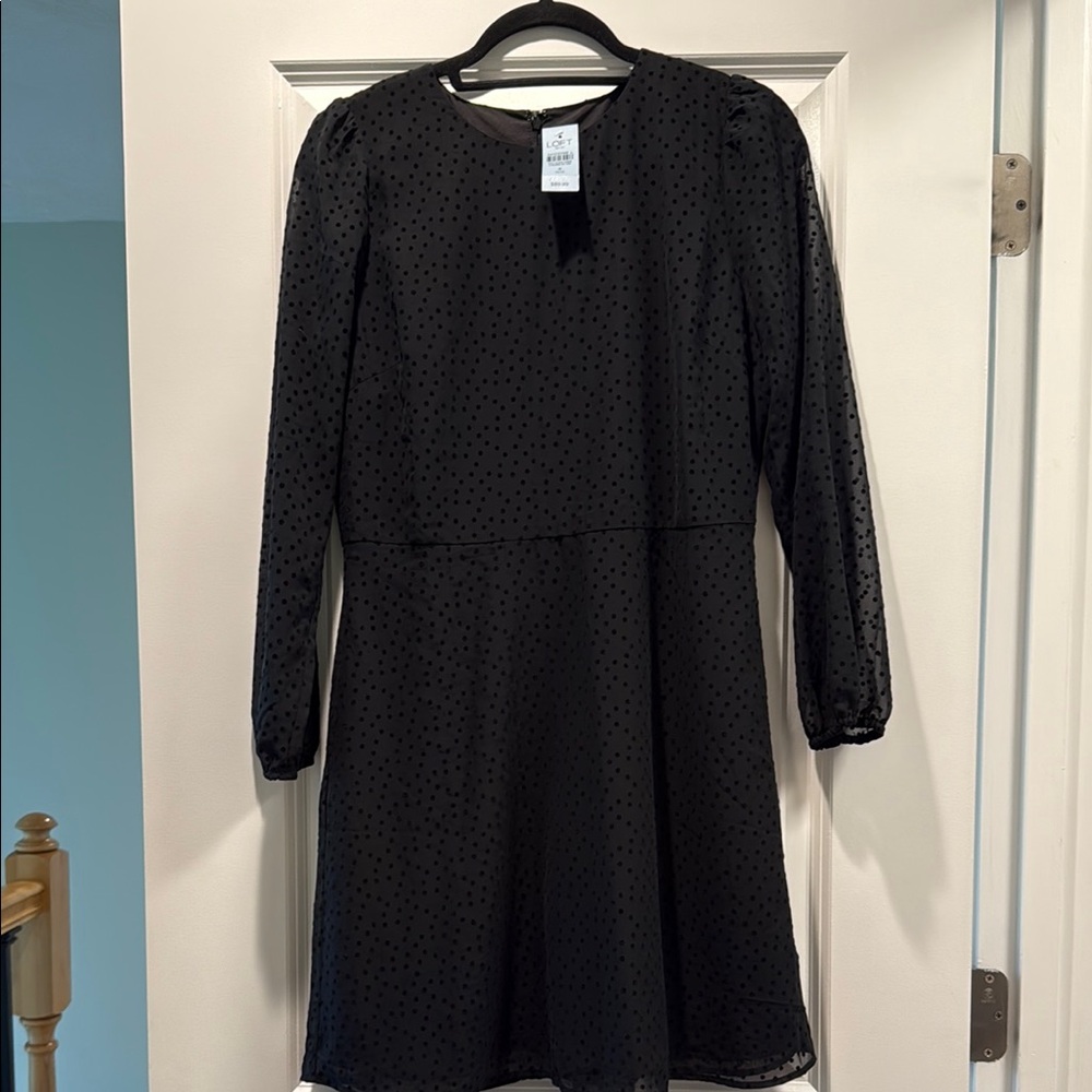 LOFT Black Polka Dot Dress